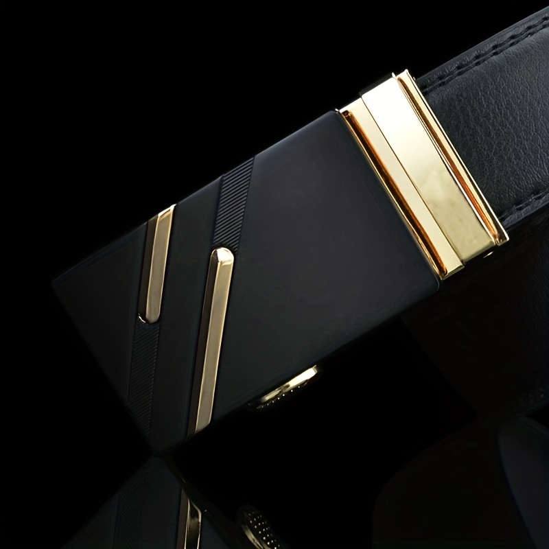 Faux Leather Belt Golden Tone Buckle